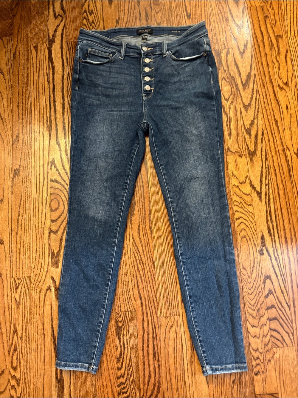 High-Rise Button-Fly Women's Dark Blue Jeans